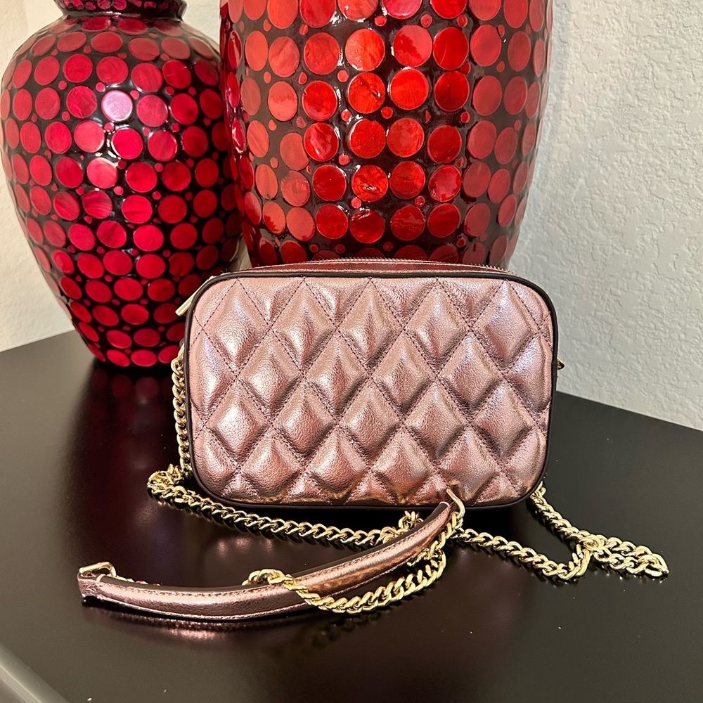 NWT Kate Spade Glimmer Quilted Metallic Crossbody in Mitten Pink - Picture 6 of 7